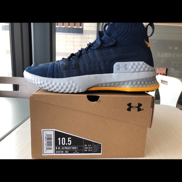UA Project Rock 1 Training Shoes Sz 10.5 Navy - Picture 4 of 5